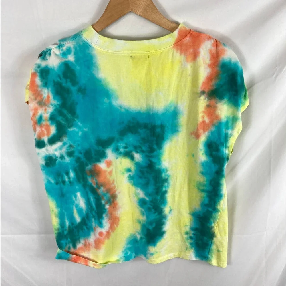 NWT AFRM Jorja Top In Teal/yellow Tie Dye Size medium - Picture 5 of 5